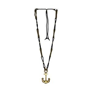 Ben-Amun Vintage Brass Anchor Chain and Rope Necklace Nautical